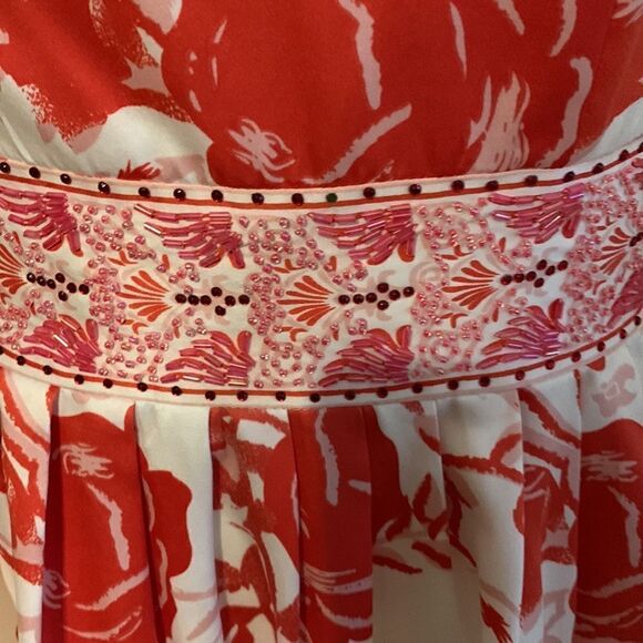 Twenty One Size Small pink floral strapless dress with bubble hemline - Picture 5 of 9